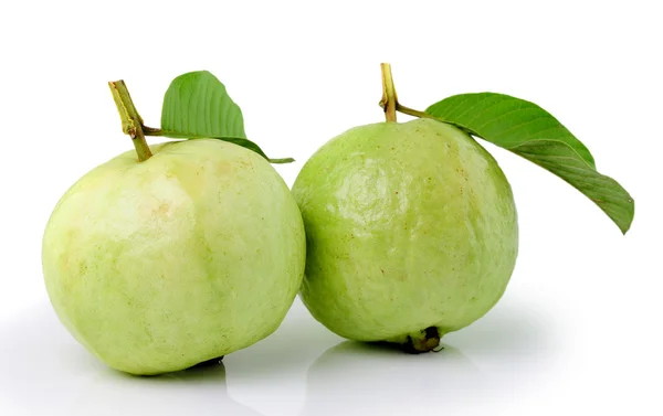 Guava (tropisch fruit) op witte achtergrond — Stockfoto