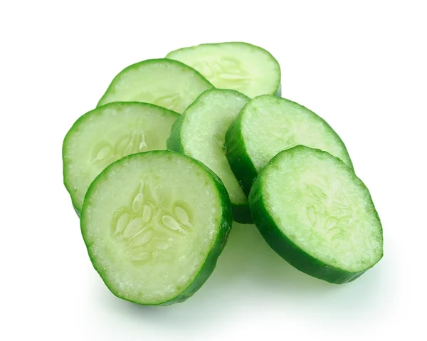 Fresh cucumber slice isolated on white background — Stock Photo, Image