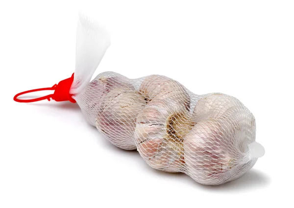 흰색 절연 포장된 마늘 — 스톡 사진