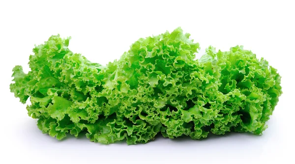 Frische grüne Salatblätter isoliert auf weiß — Stockfoto