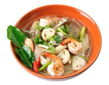 mantar (tom yum goong Tayland yemek karides çorbası)