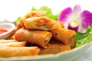 Kızarmış Çin geleneksel bahar rulo gıda