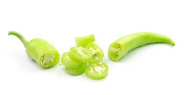 Beyaz yeşil hot chili biber