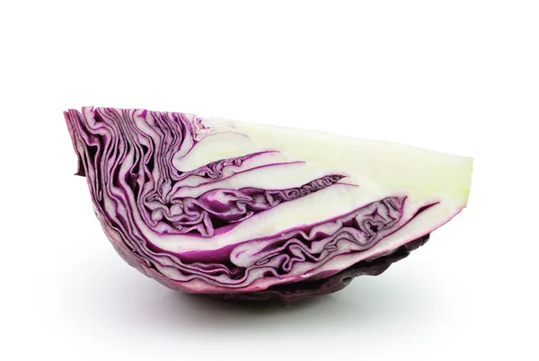 Sliced red cabbage isolated on white background — Stock Photo, Image