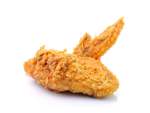 Stekt kyckling vinge på vit bakgrund — Stockfoto