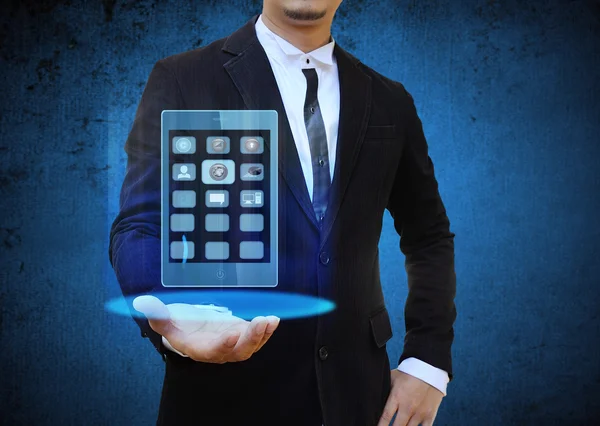 Businessman holding mobile phone — Stock Photo, Image