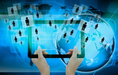 tablet bilgisayar teknoloji arka planda tutan