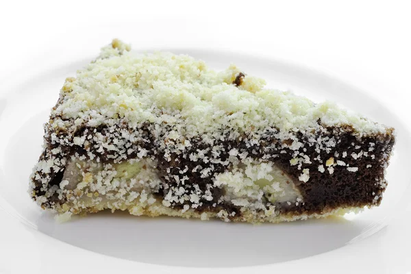 Slices of a brownie on white background — Stock Photo, Image