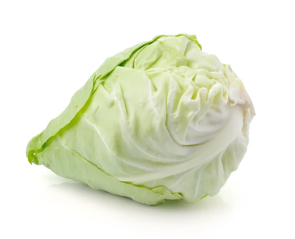 Green cabbage isolated on white — Stock Photo, Image