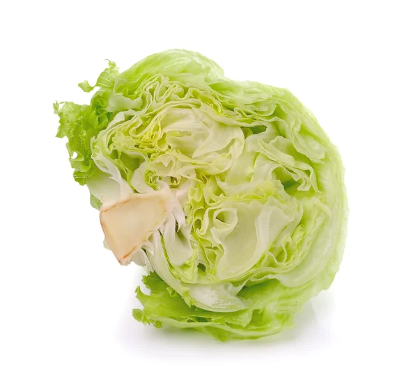 Green Iceberg lettuce on White Background — Stock Photo, Image