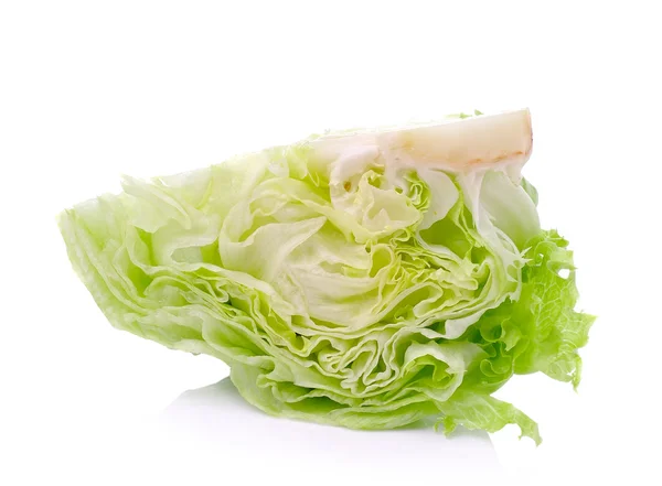 Green Iceberg lettuce on White Background — Stock Photo, Image