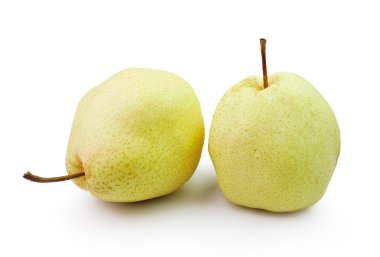 Beyaz arkaplanda armut yakın plan