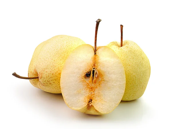 Pear in closeup on a white background — Stock Photo, Image