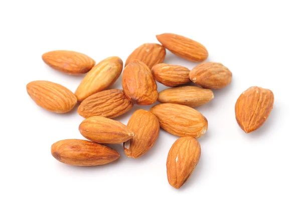Almond nuts isolated on white background — Stock Photo, Image