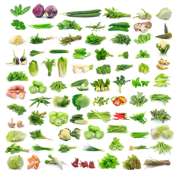 Cilantro, red cabbage, zucchini, eggplant, bell peppers, kaffir — Stock Photo, Image