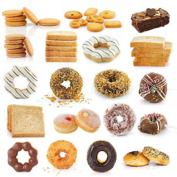 Soubory cookie, chléb, koblihy, sušenky — Stock fotografie