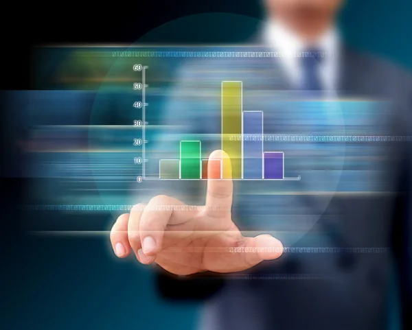 Graphs on the hands of businessmen. — Stock Photo, Image