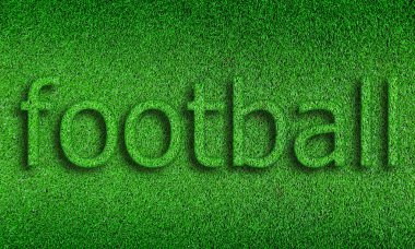 Yeşil çimenlerin üzerinde futbol alfabesi