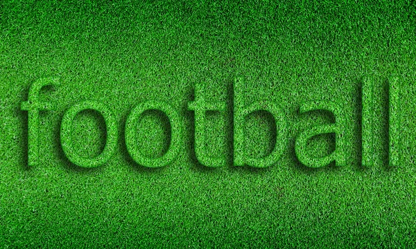 Fotboll alfabetet på grönt gräs — Stockfoto