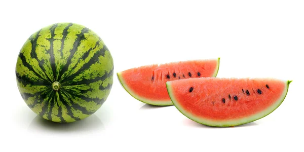 Watermeloen geïsoleerd op witte achtergrond — Stockfoto
