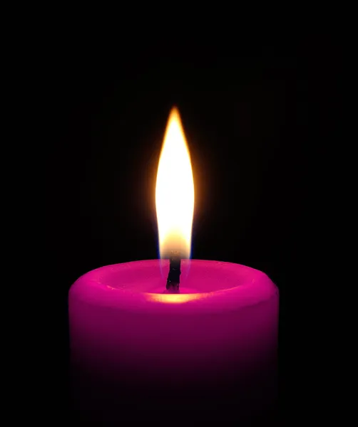 Pink candle on black — Stock Photo, Image