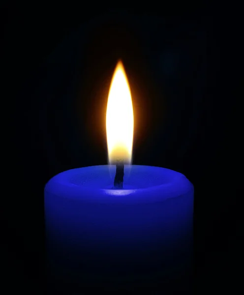 Candle on black background — Stock Photo, Image