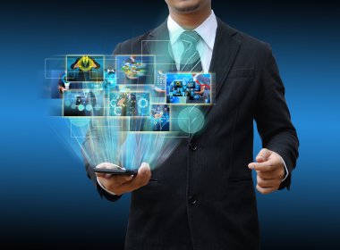 Smartphone teknoloji ve sosyal medya holding iş adamı