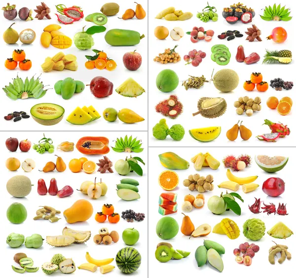 Collection of Fruits isolated on white background — Stock Photo, Image