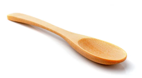 Trä Spoon isolerad på vit bakgrund — Stockfoto