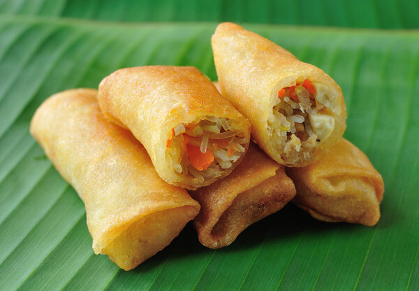 Fried Chinese Traditional Spring rolls food