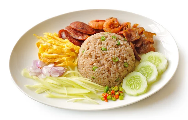 Fried rice with Shrimp paste, Thai style food — Stock Photo, Image