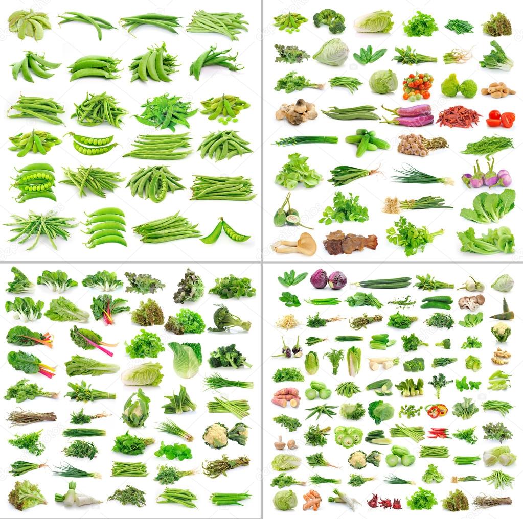 Vegetables collection isolated on white background