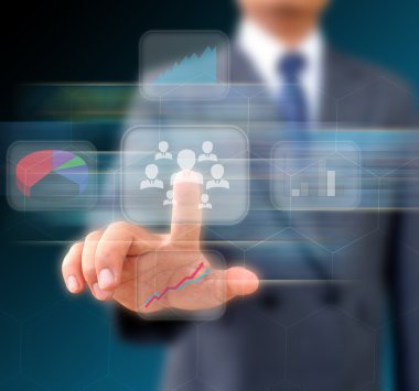 iş adamı iş Ağ Monitörü ile çalışır