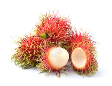 Rambutan beyaz arkaplanda izole edildi