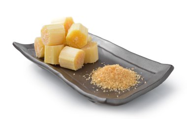 suikerriet op zwarte plaat