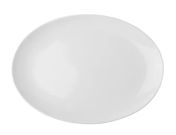 Placa blanca aislada sobre fondo blanco — Foto de Stock