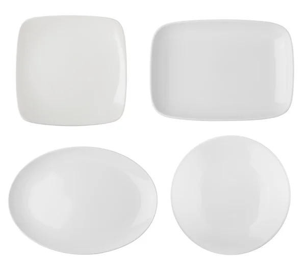 Hvit plate isolert på hvit bakgrunn – stockfoto