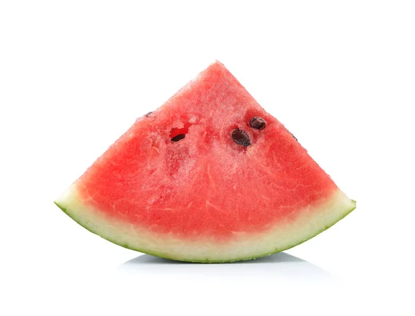 Scheibe Wassermelone auf weißem Hintergrund — Stockfoto
