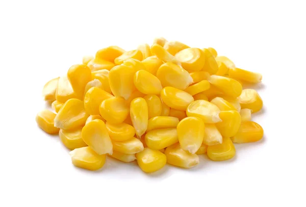 Sweet whole kernel corn on white background — Stock Photo, Image