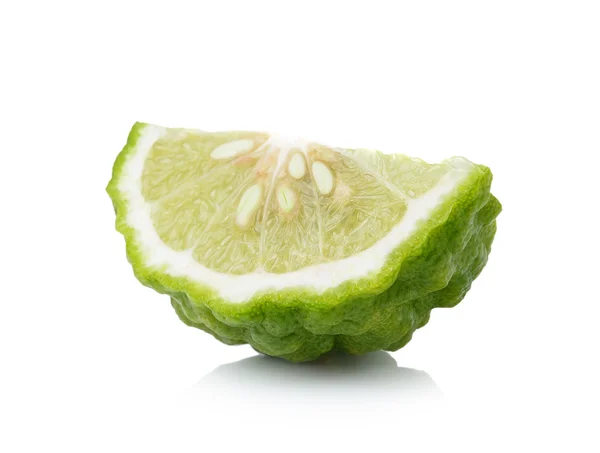 Bergamot slice isolated white background — Stock Photo, Image