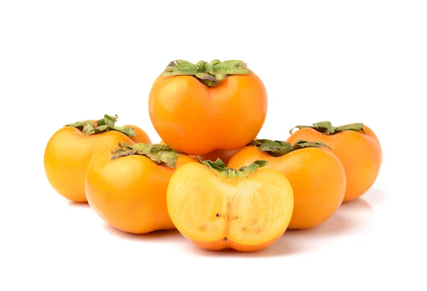 Ripe persimmons isolated on white background — Stock Photo, Image