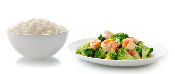 Rýže bílá miska vynikající jídlo Thajsko stylu — Stock fotografie