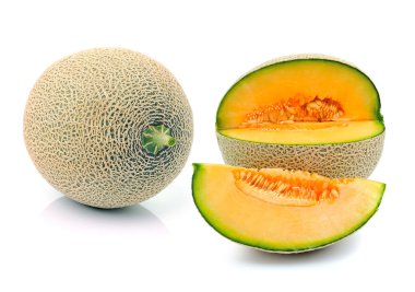 cantaloupe melon isolated on white background clipart