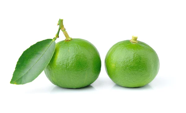 Fresh limes Isolated on white background — Stock Photo, Image