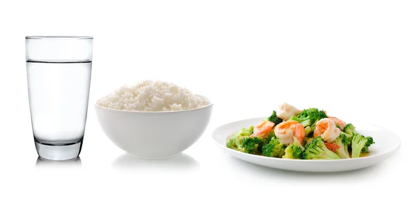 Ryż w misce biały jedzenie Tajlandia stylu — Zdjęcie stockowe