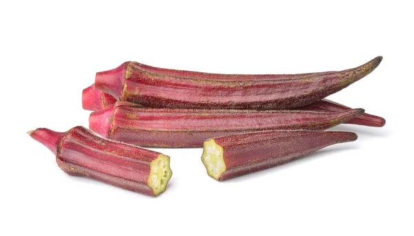 Hibiscus sabdariffa o frutos rosados aislados sobre fondo blanco — Foto de Stock