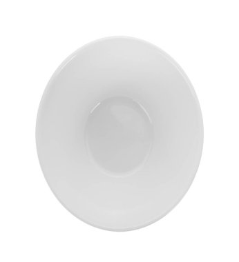 Beyaz arka planda bir kase. en üstteki görünüm