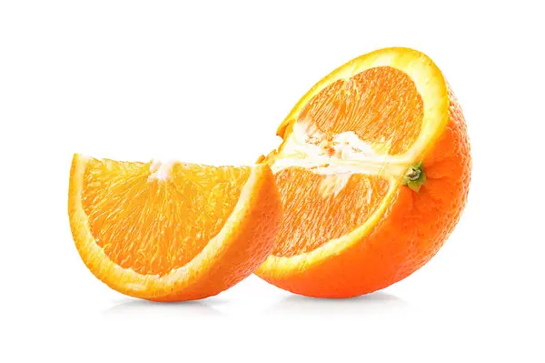 Slice Orange Fruit White Background — Stock Photo, Image