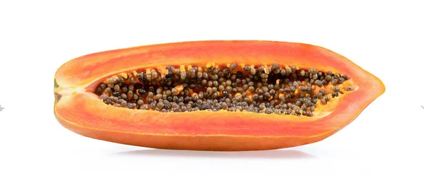 Papaya Felie Izolată Fundal Alb — Fotografie, imagine de stoc