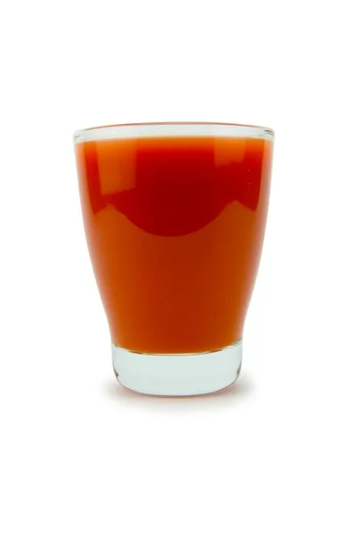 Side View Full Glass Tomato Juice Isolated White Background — Stock Photo, Image